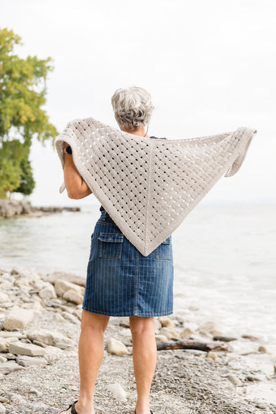 view of handknit shawl pattern