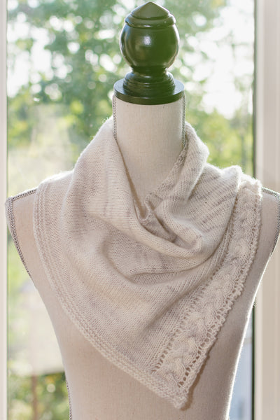 handknit cowl on a manni