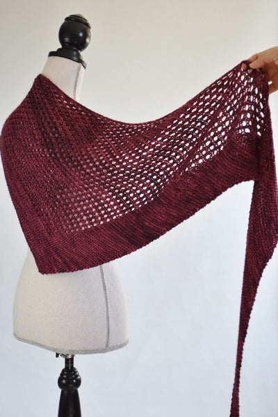 Sideways triangle shawl