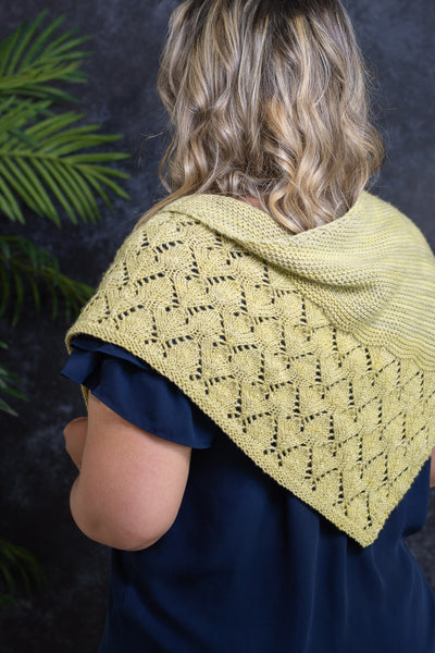 Sideways Trinagle Shawl on Model