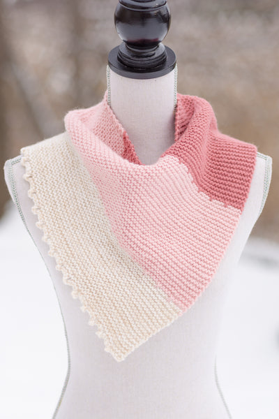 handknit cowl on a mannequin