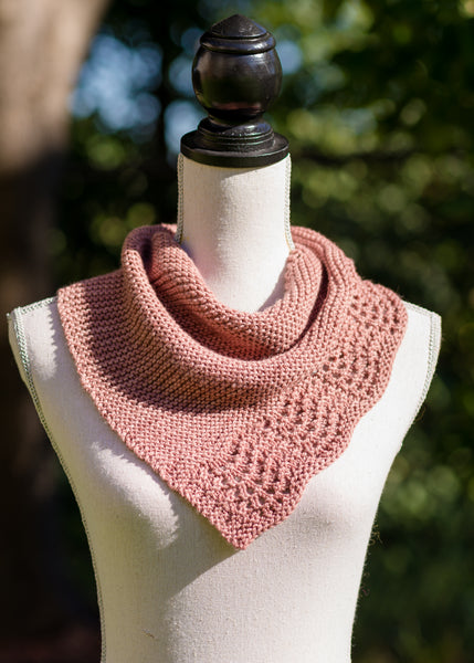 Sample of a handknit sideways  cowl knitting pattern