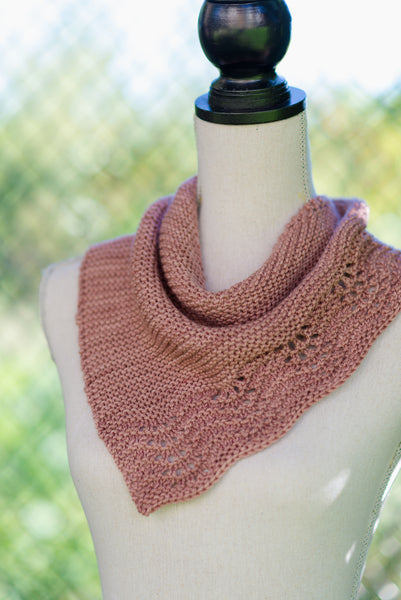 ple of a handknit sideways  cowl knitting pattern