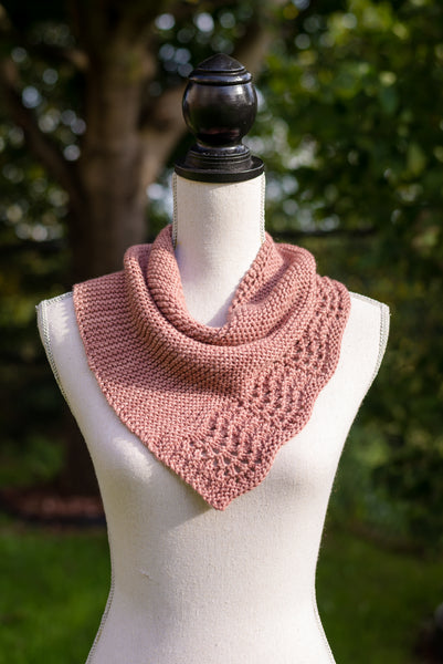ple of a handknit sideways  cowl knitting pattern