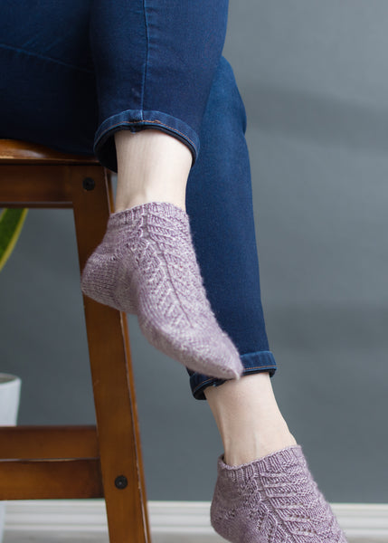 hand knit ankle socks from pattern
