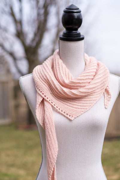 Handknit Sideways Triangle Scarf