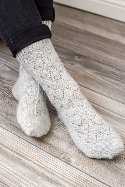 Lace Sock top of foot and front of leg view