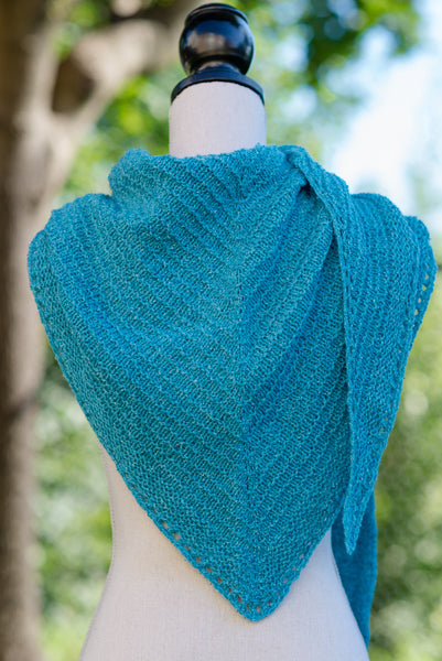 Triangle Shawl Drapped on Mannequin