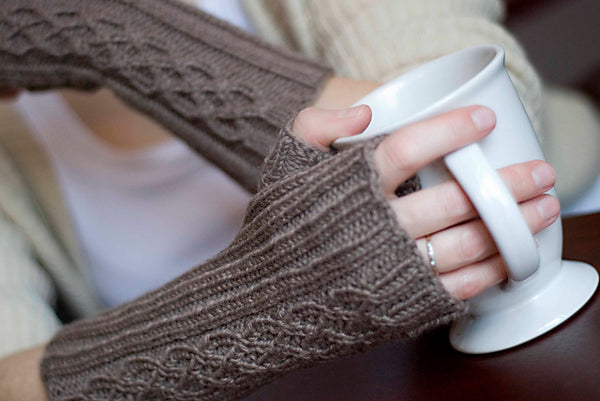 Sidetracked Cable Fingerless Mitts