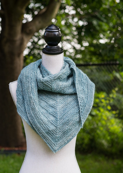 knitting pattern shawl on dress form