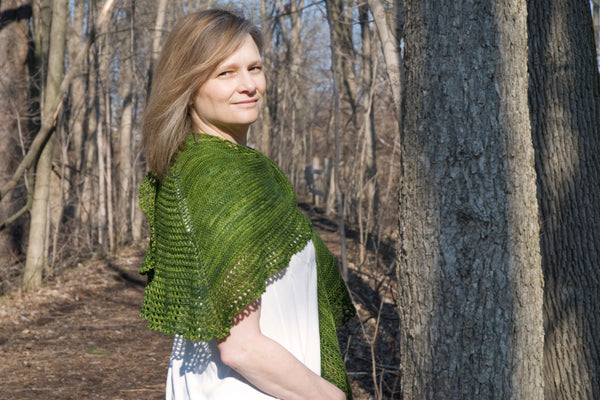 Designer knitting shawl pattern