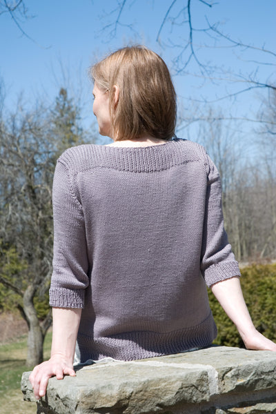 Back of Lace Boatneck Pullover Knitting Pattern