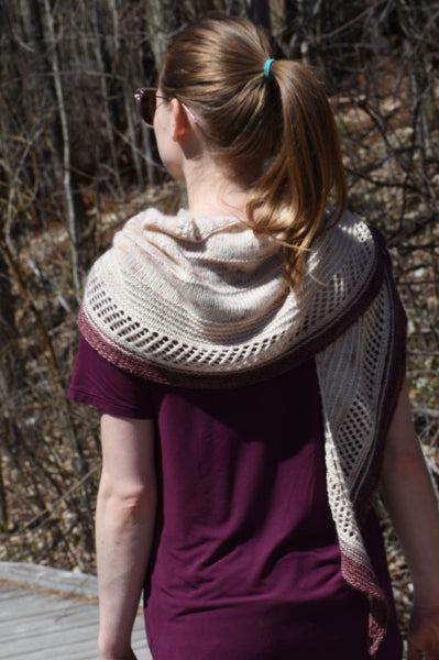 crescent knit shawl