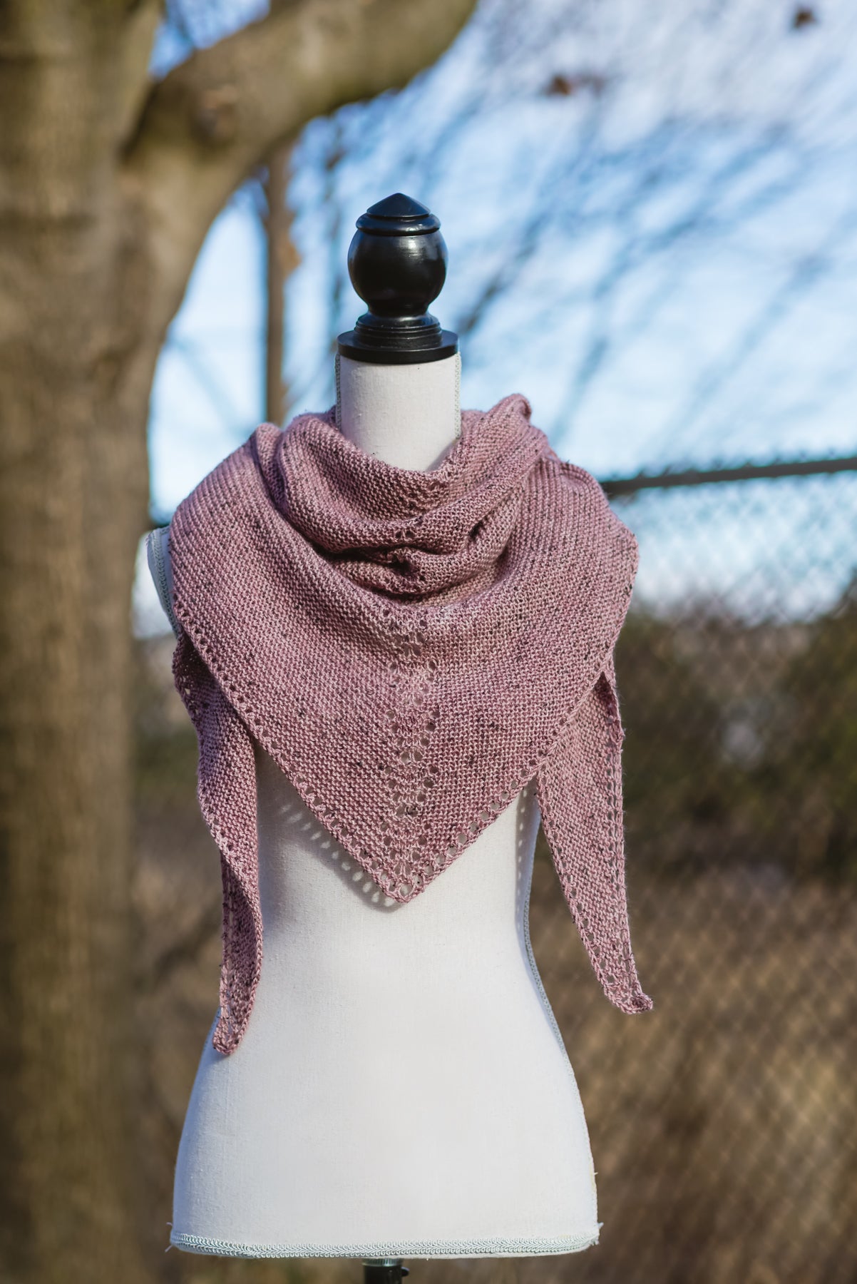 traingle shawl knit from pattern