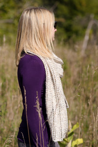garter and lace scarf in DK yarn