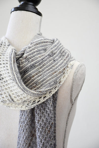 Hand knit lace scarf