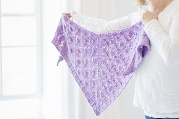 Lace Shawl being held up 