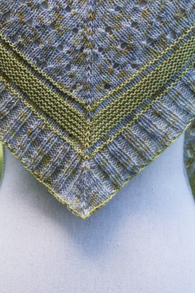 close up of triangle shawl