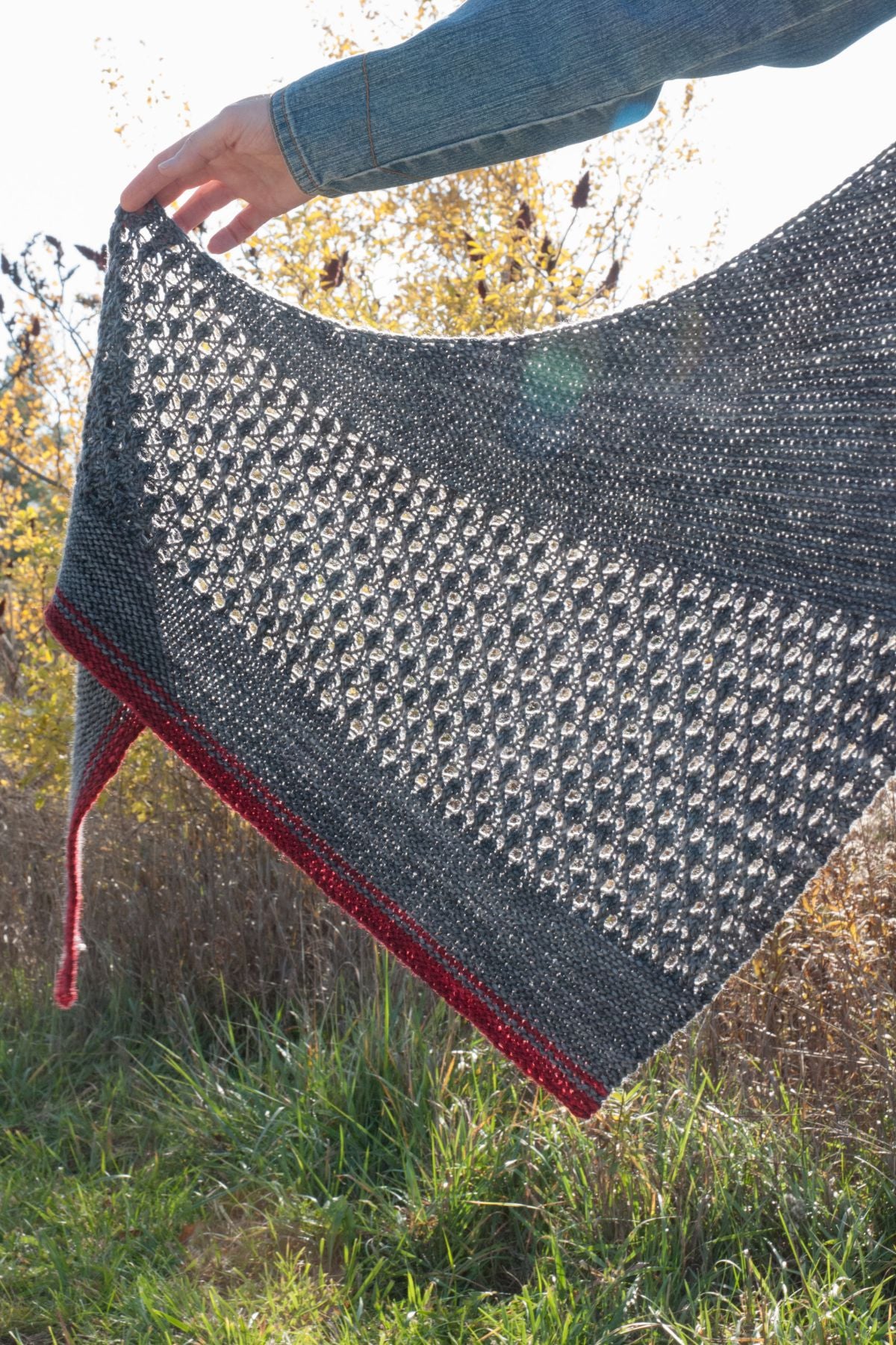 sideways triangle scarf pattern